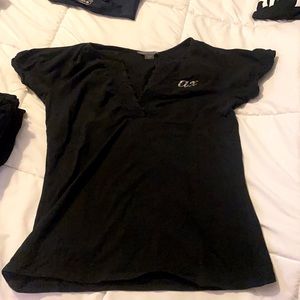 Like new Armani exchange black short sleeve shirt with Swarovski AX LOGO